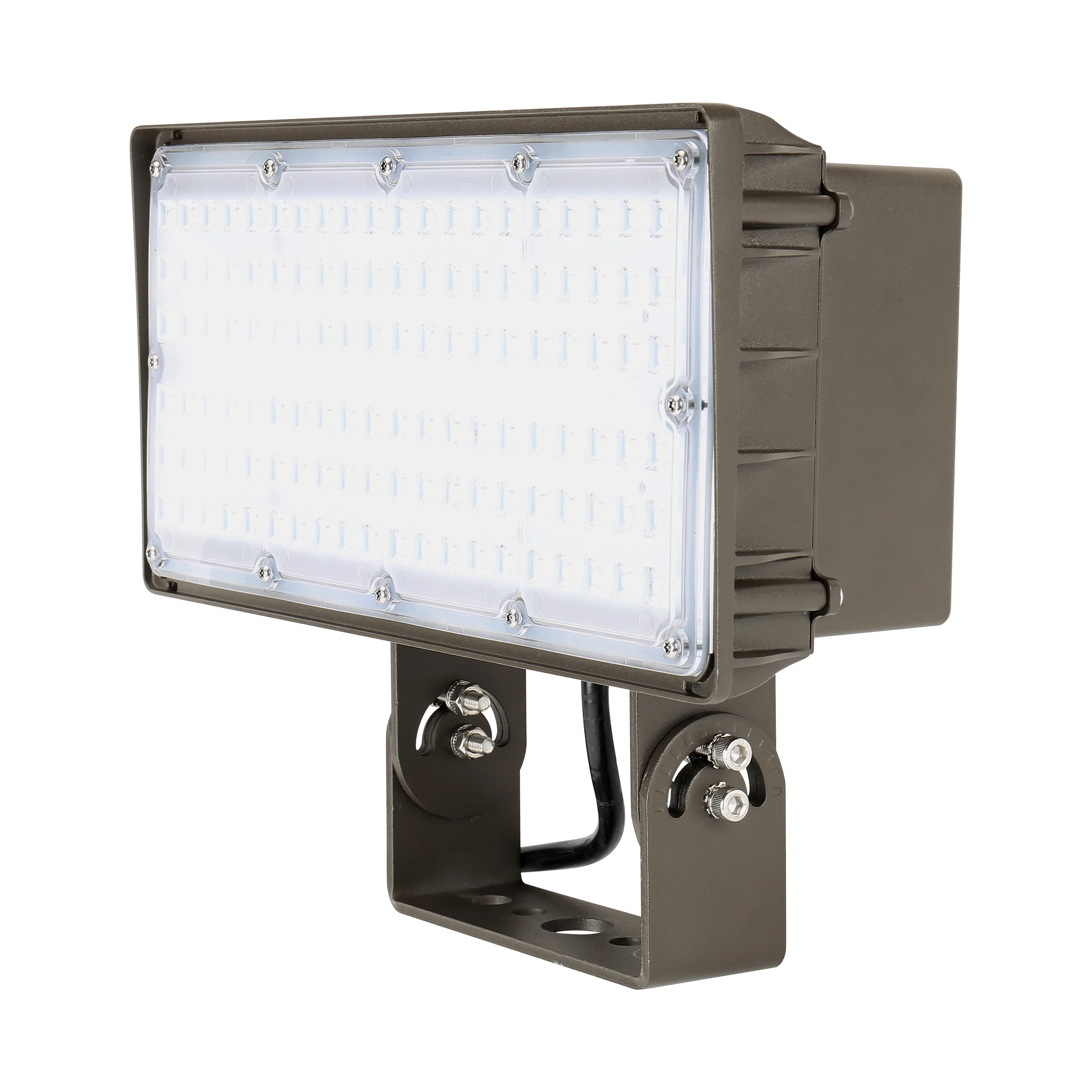 LED Flood Light, 9400 Lumens, 70W, 5000K, 120-277V, Yoke or Slipfitter Mount, Dark Bronze Finish - Image 4