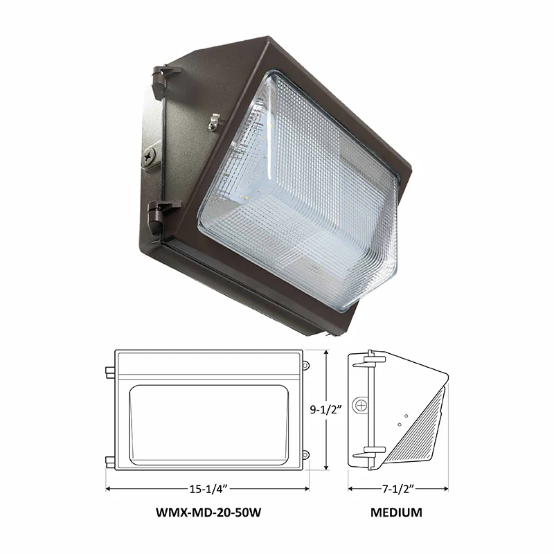 LED Multi-Power Non-Cutoff Wall Pack, 6800 Lumens, 3000K, 4000K or 5000K, 120-277V - Image 4