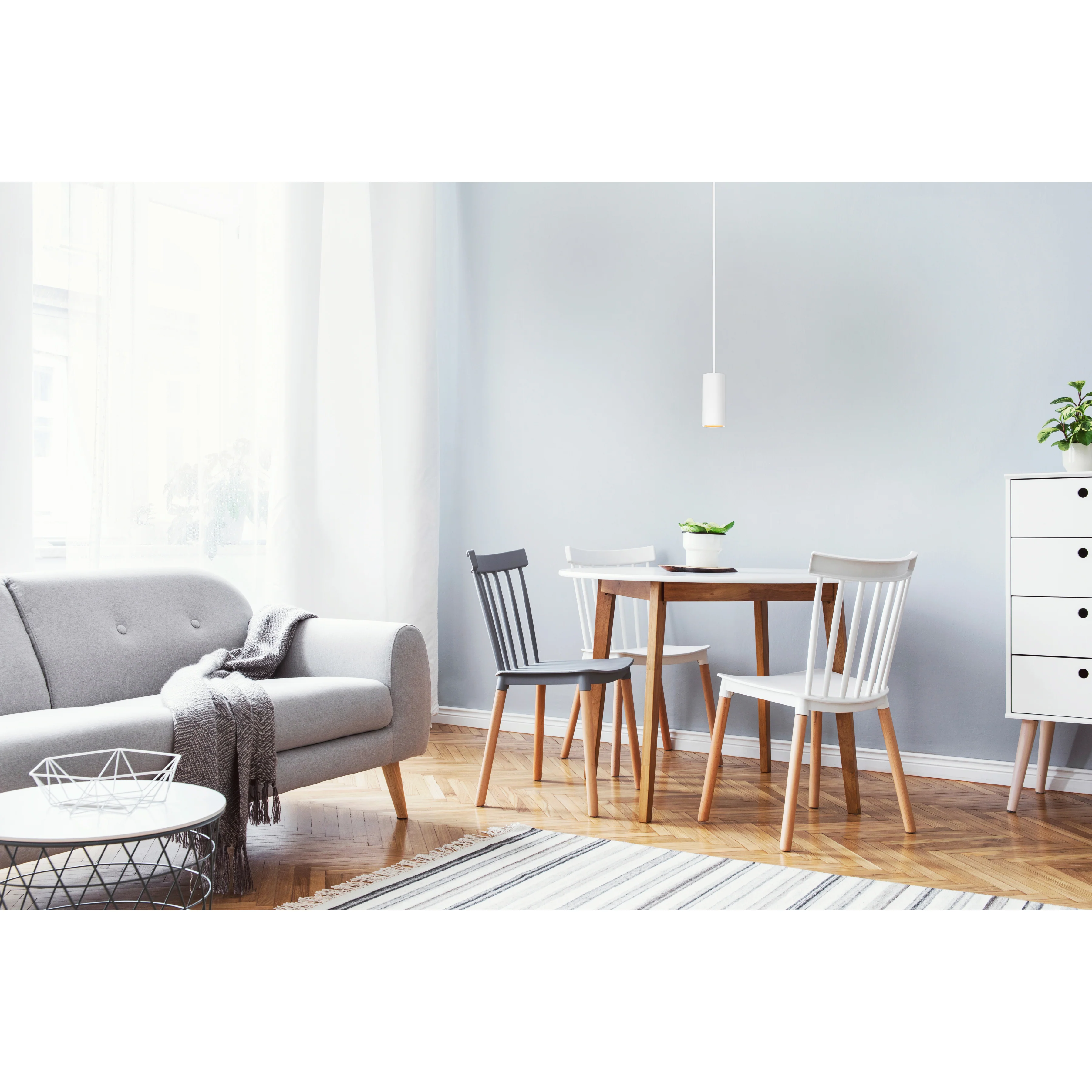 LED Pendant Light, 60W, 120V, Matte White Finish, Pilson Collection - Image 2