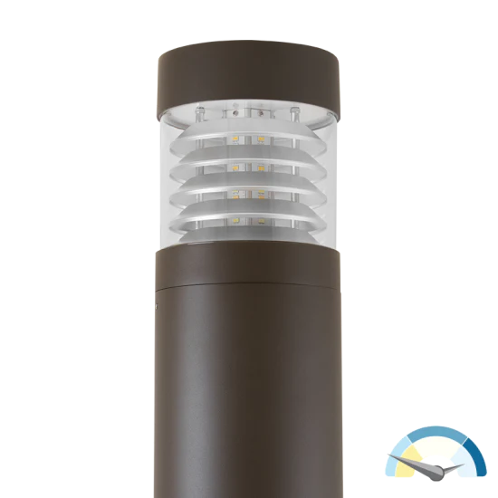 LED SPEC-SELECT™ Bollard Round, Flat Top, Louver, 2860 Lumen Max, Wattage and CCT Selectable, 120-277V - Image 2