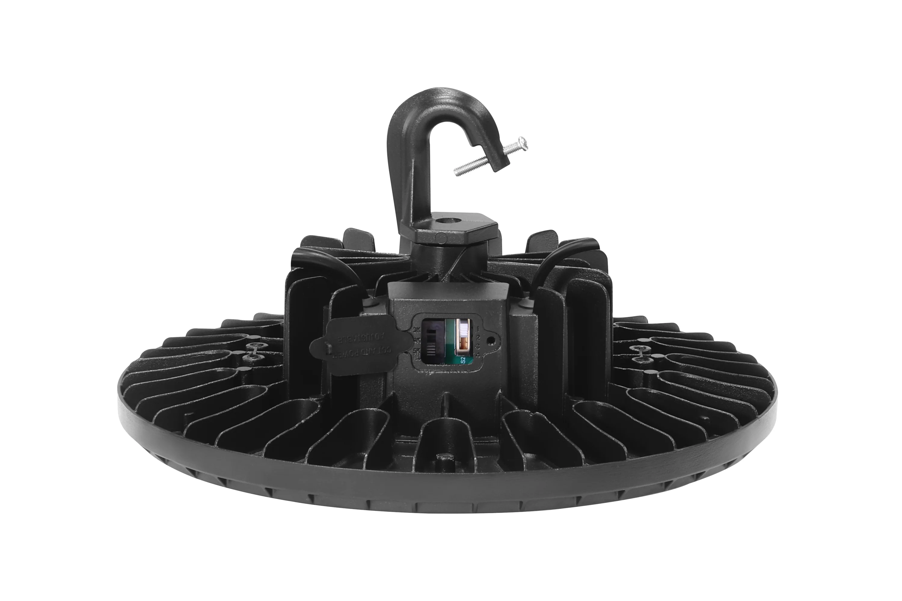 LED UFO High Bay, 150W, 22000 Lumens, CCT Selectable, 120-277V, Black Finish - Image 4
