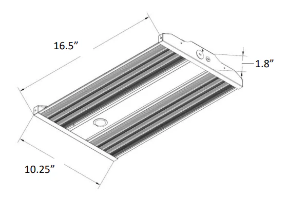 Low Profile Linear High Bay Fixture, 18000 Lumen Max, CCT Selectable, 120-277V - Image 2