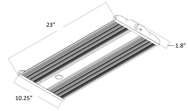 Low Profile Linear High Bay Fixture, 24000 Lumen Max, CCT Selectable, 120-277V - Image 2