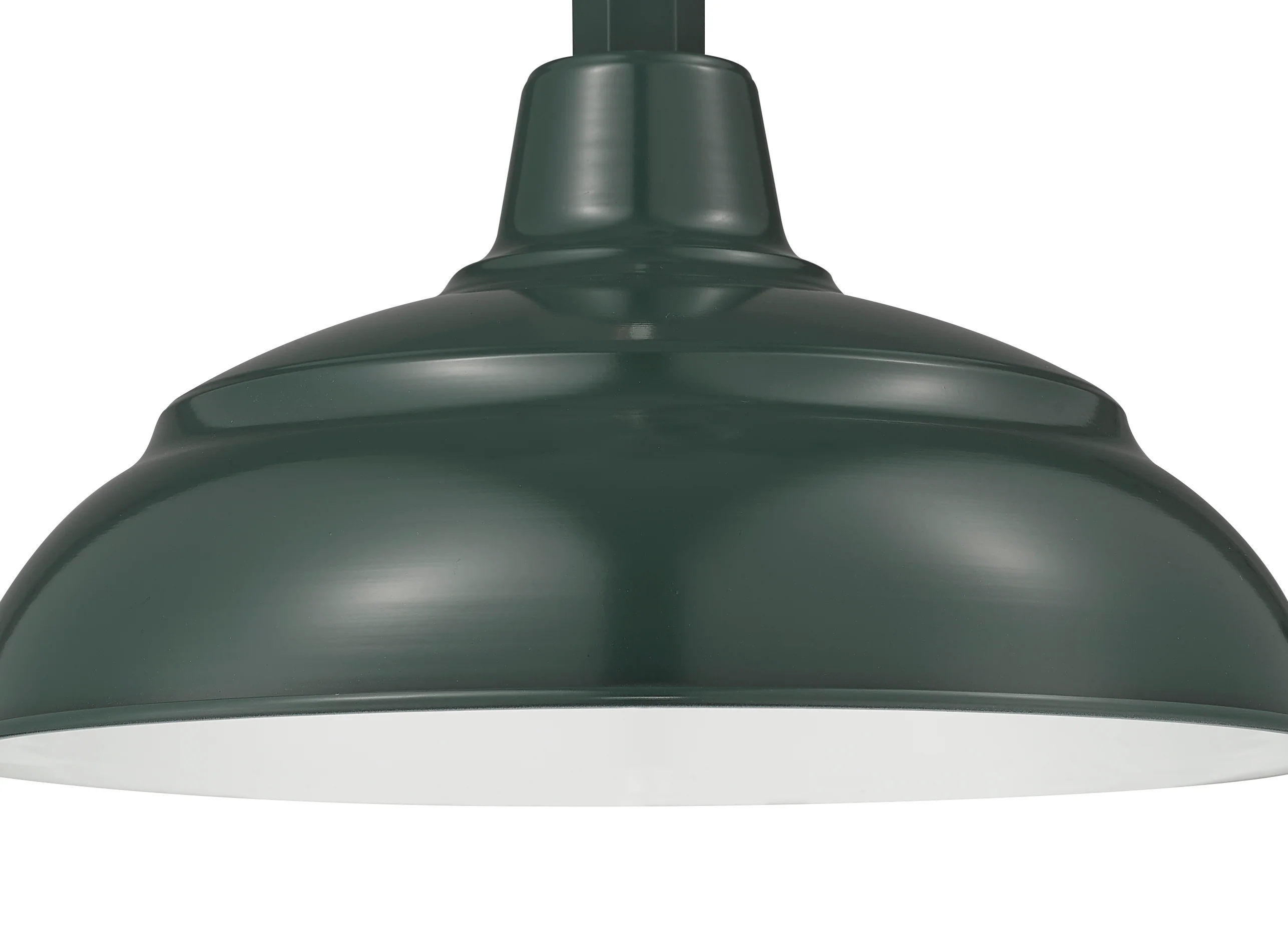 Millennium Lighting 14" RLM Warehouse Shade With Selected Goose Neck Mount and Wire Guard, Satin Green Finish - Image 5