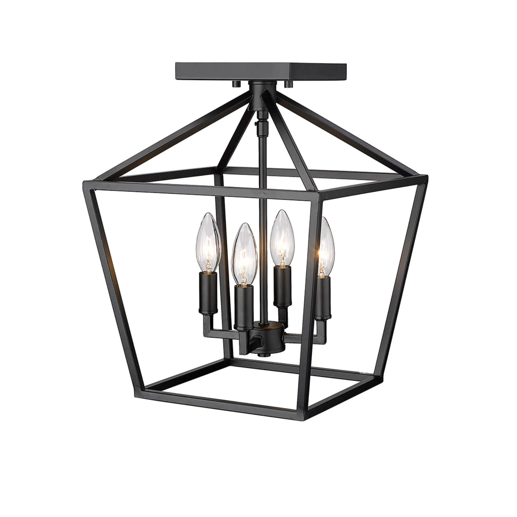Millennium Lighting Four Light Semi Flush Mount Ceiling Light (Available in Matte Black, Modern Gold, Satin Nickel) - Image 4