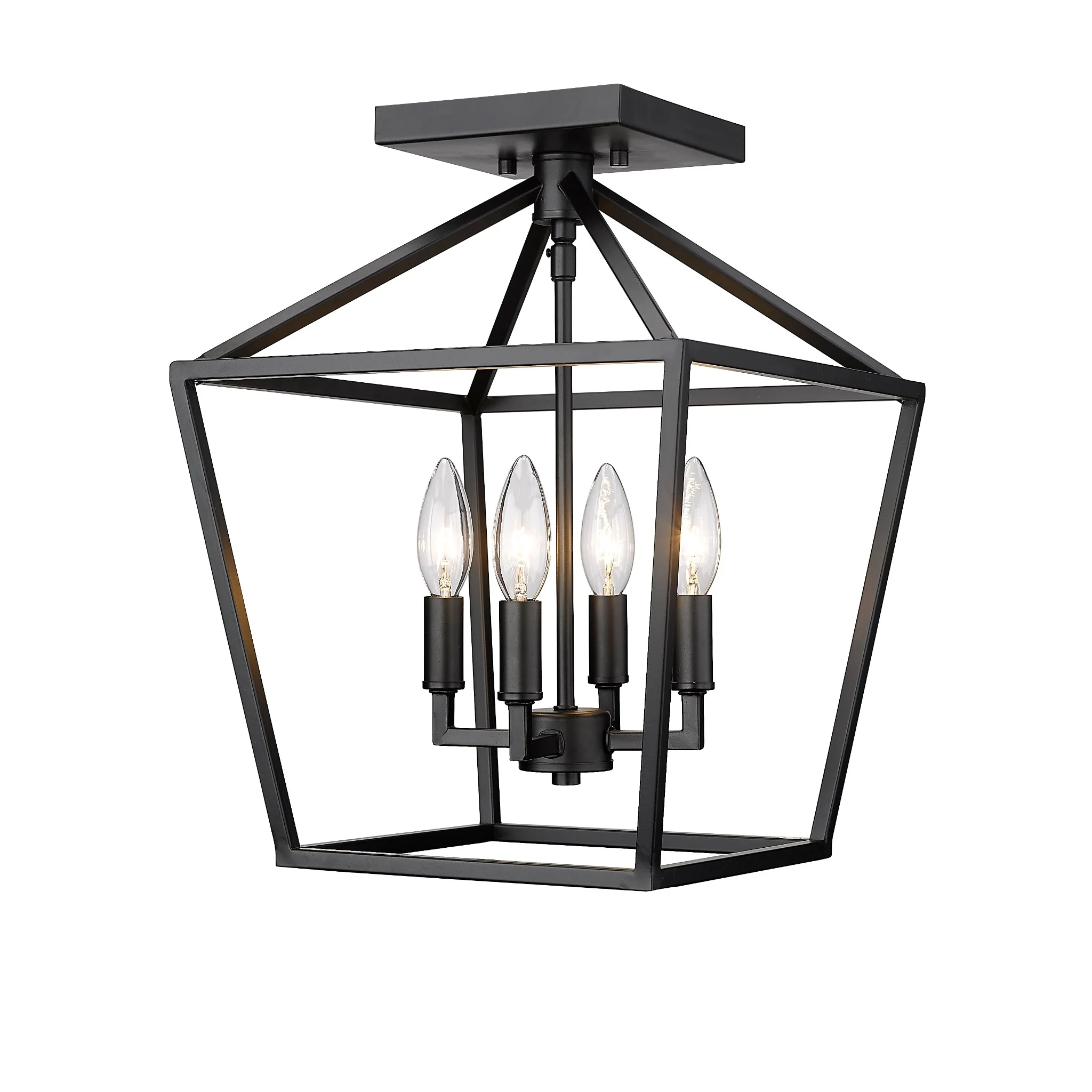 Millennium Lighting Four Light Semi Flush Mount Ceiling Light (Available in Matte Black, Modern Gold, Satin Nickel) - Image 5
