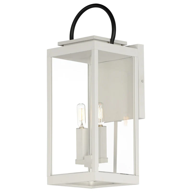 Nassau VX 1-Light Large Outdoor Wall Lantern, Black or White / Black - Image 4