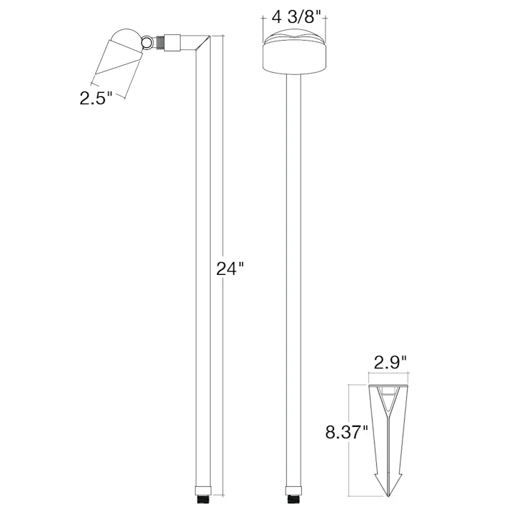 Path Light: Spot Style,12V, Oil Rubbed Bronze or Matte Black - Image 5