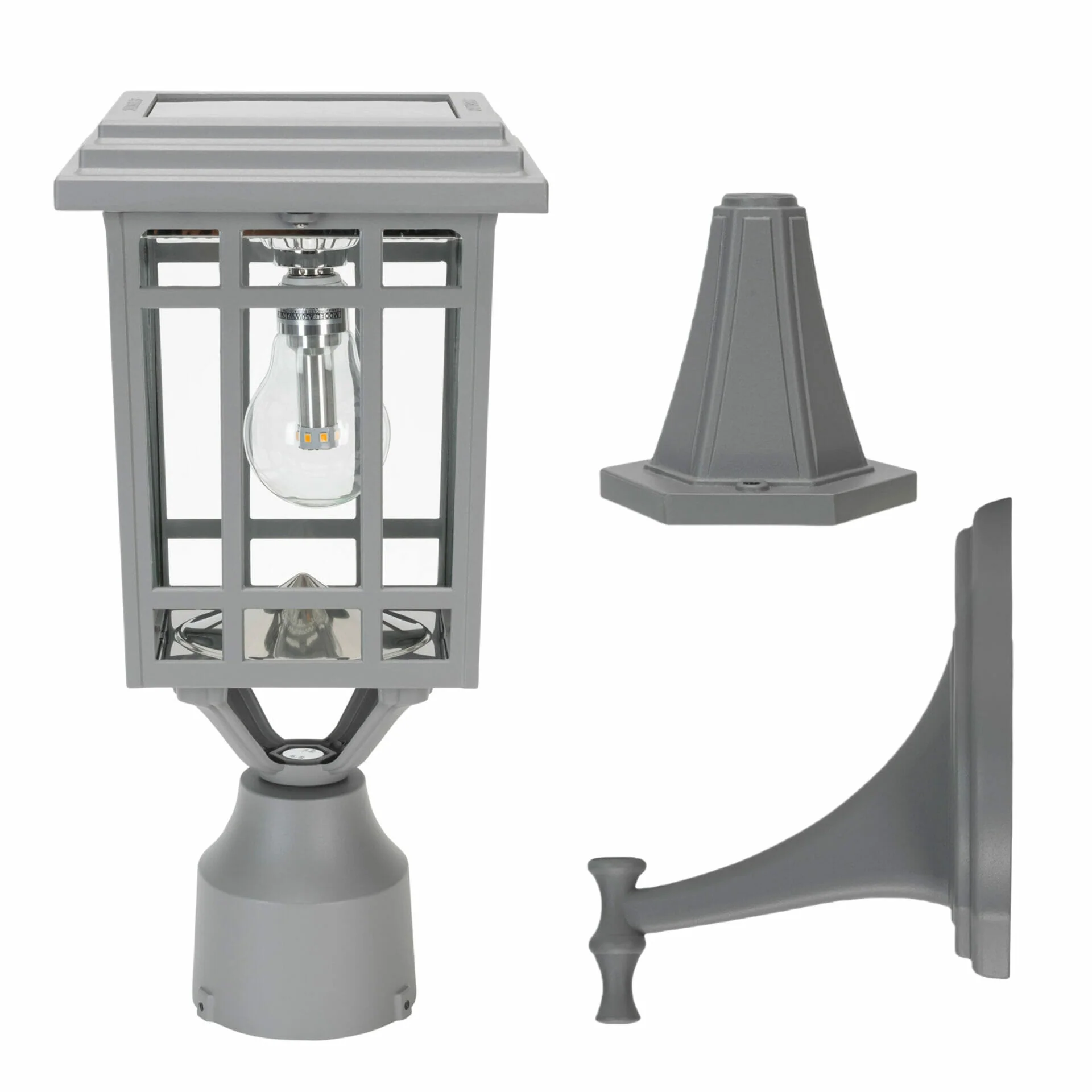 Prairie Bulb Solar Lamp w/GS Light Bulb, 50 Lumens, 3.6V, 1.3 Watts, 2700 CCT, Black Finish, Post, Flat or Wall Mount - Image 5
