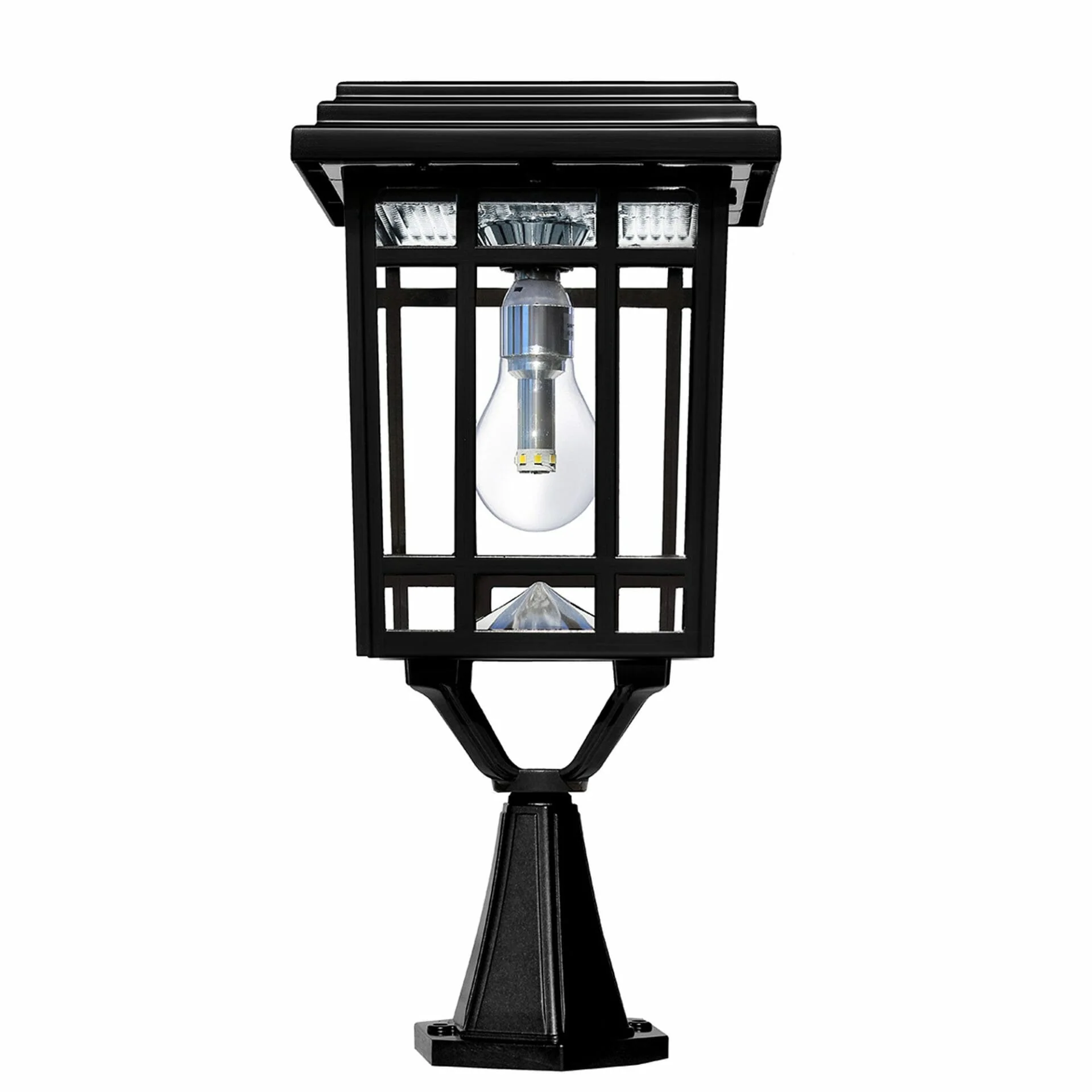 Prairie Bulb Solar Lamp w/GS Light Bulb, 50 Lumens, 3.6V, 1.3 Watts, 2700 CCT, Black Finish, Post, Flat or Wall Mount - Image 6
