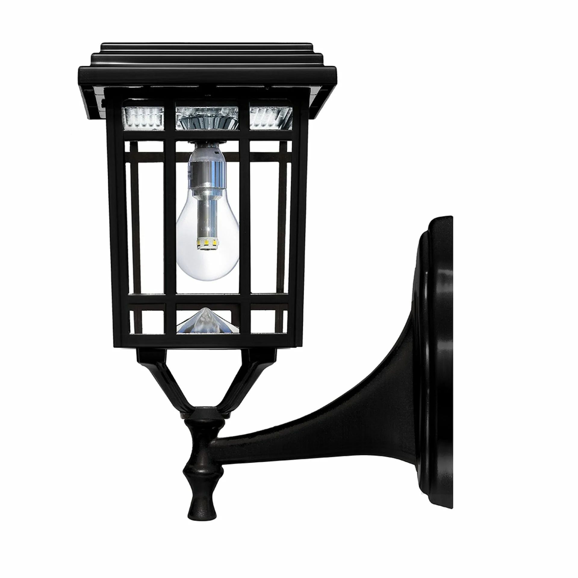 Prairie Bulb Solar Lamp w/GS Light Bulb, 50 Lumens, 3.6V, 1.3 Watts, 2700 CCT, Black Finish, Post, Flat or Wall Mount - Image 7