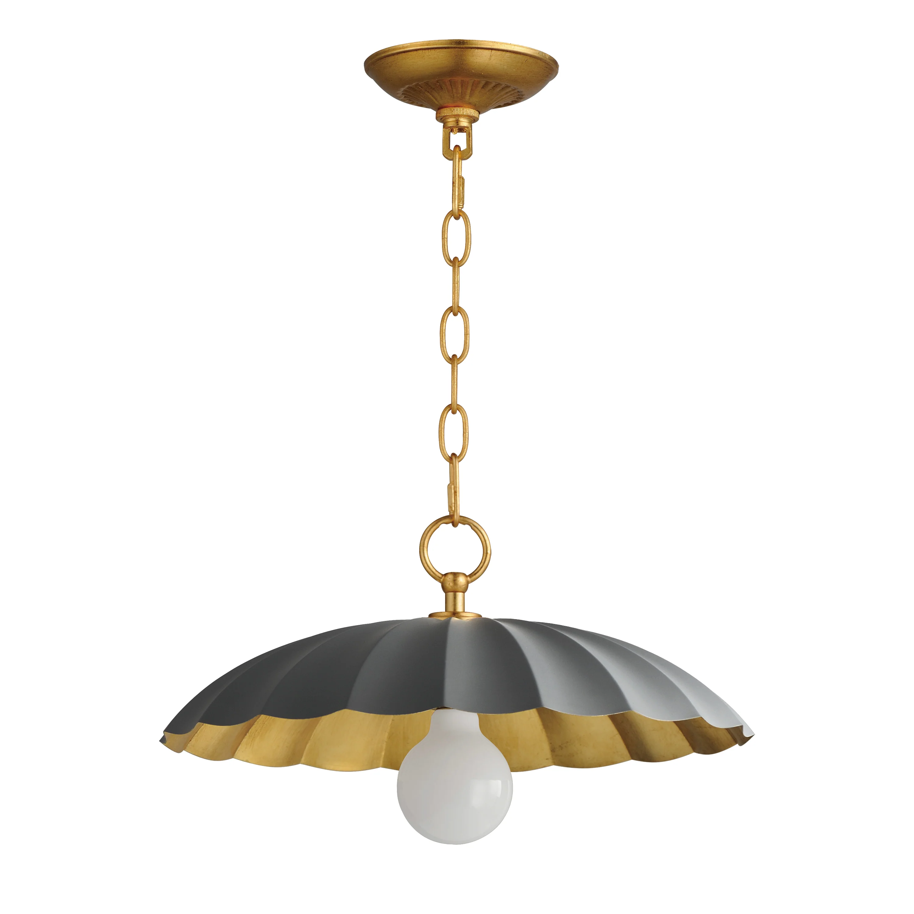 Primrose 1-Light Pendant, Black, Dark Grey or Matte White - Image 3