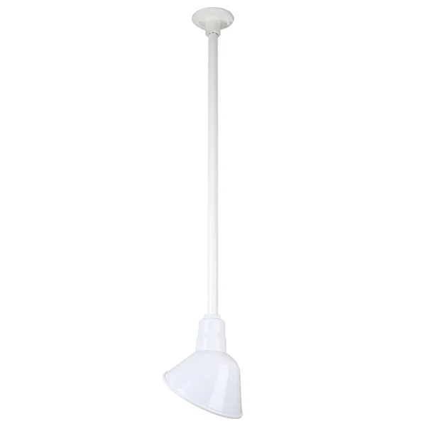 Quick Ship 12" Angled Shade Hi-Lite Stem Hung Pendant Collection, H-QSN18112 Series (Black, White, Galvanized, Oil Rubbed Bronze Finishes) - Image 8