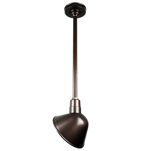 Quick Ship 12" Angled Shade Hi-Lite Stem Hung Pendant Collection, H-QSN18112 Series Oil Rubbed Bronze Finish - Image 2