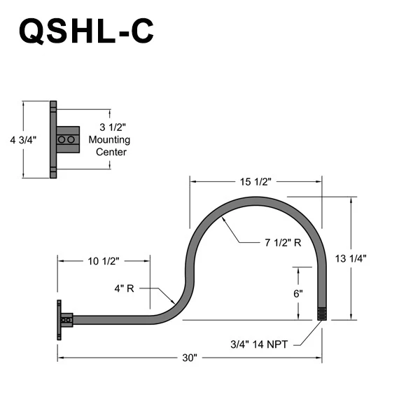 Quick Ship 14" Shade Hi-Lite Gooseneck, Warehouse Collection, H-QSN15114 Series (Black, White, Galvanized Finishes) - Image 11