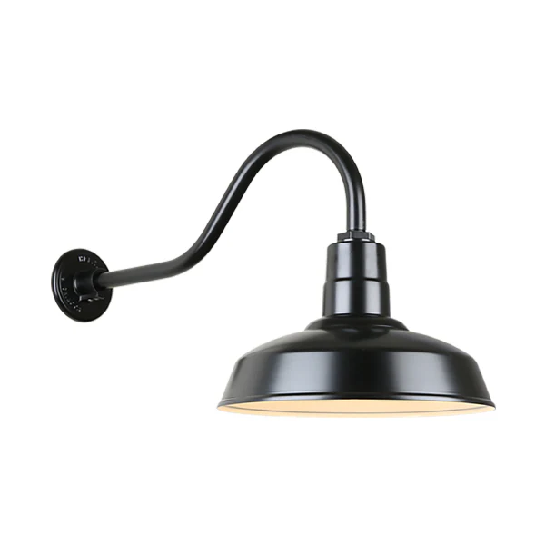 Quick Ship 14" Shade Hi-Lite Gooseneck, Warehouse Collection, H-QSN15114 Series (Black, White, Galvanized Finishes) - Image 2