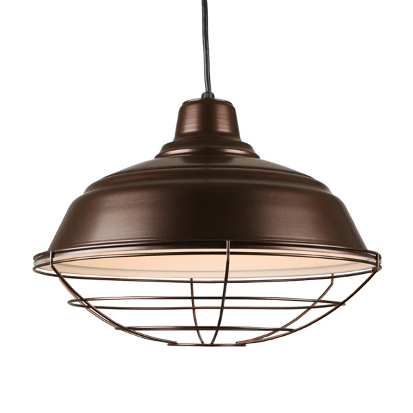 Quick Ship Hi-Lite 17" Curved Warehouse Collection Cord Hung Pendant, H-QSN15117 Series Oil Rubbed Bronze Finish - Image 2