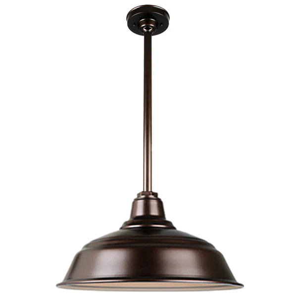 Quick Ship Hi-Lite 17" Curved Warehouse Collection Stem Mount Pendant, H-QSN15117 Series (Black, White, Galvanized Finishes) - Image 14