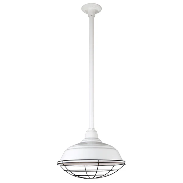 Quick Ship Hi-Lite 17" Curved Warehouse Collection Stem Mount Pendant, H-QSN15117 Series (Black, White, Galvanized Finishes) - Image 7