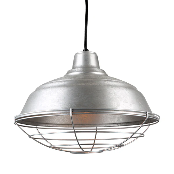 Quick Ship Hi-Lite 17" Curved Warehouse Collection Cord Hung Pendant, H-QSN15117 Series (Black, White, Galvanized Finishes) - Image 6