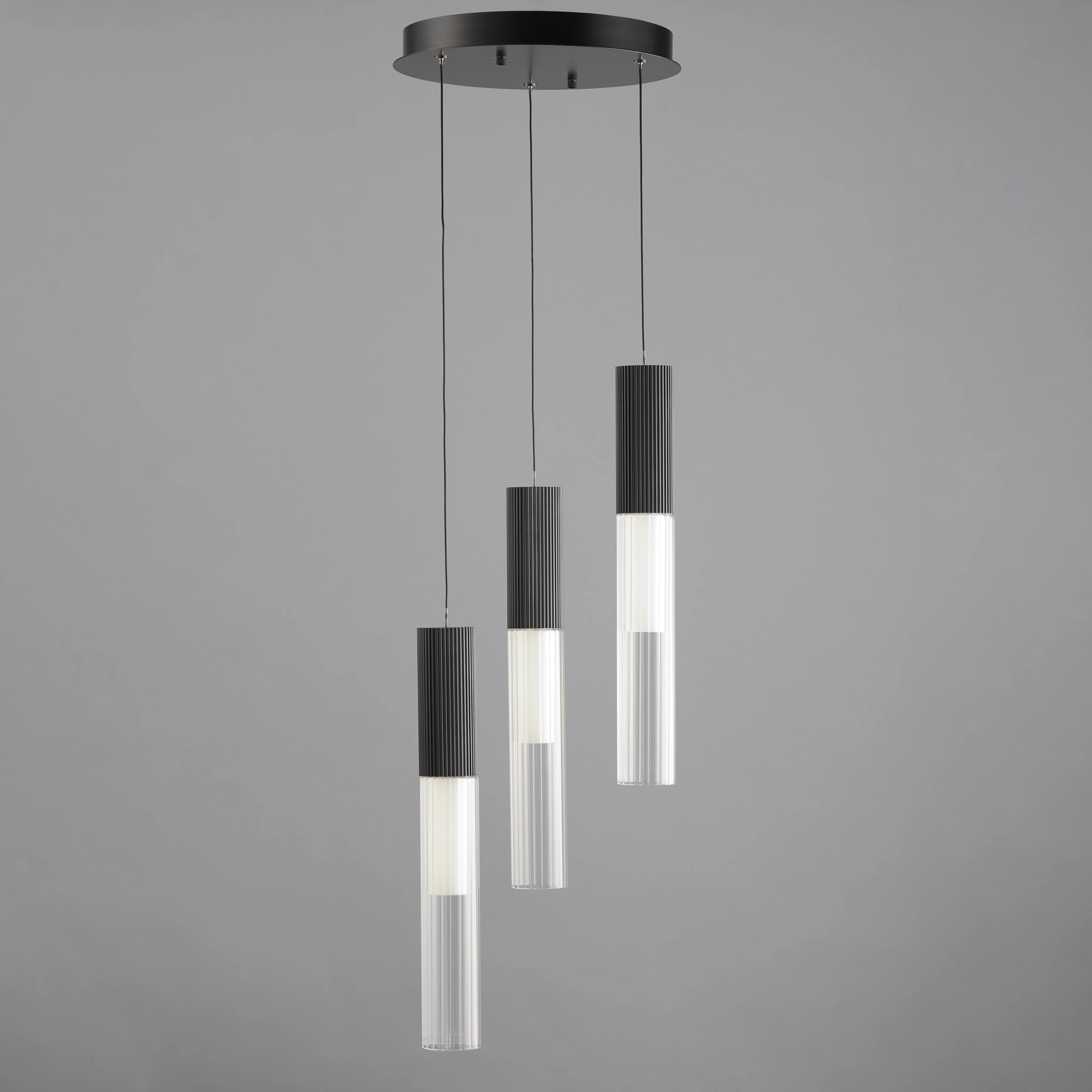 Reeds 3-Light LED Pendant, 1200 Lumens, 15W, 120-277V, 3000K, Black or Gold finish - Image 2