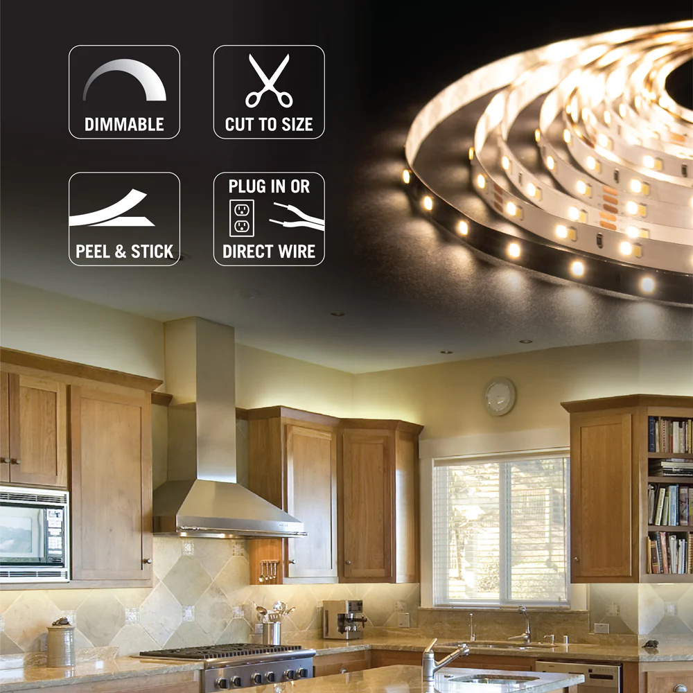 RibbonFlex Home CCT Tunable White LED Tape Light Kit with Remote, 16 ft. (5m), 2700k-5000K, 120V - Image 4