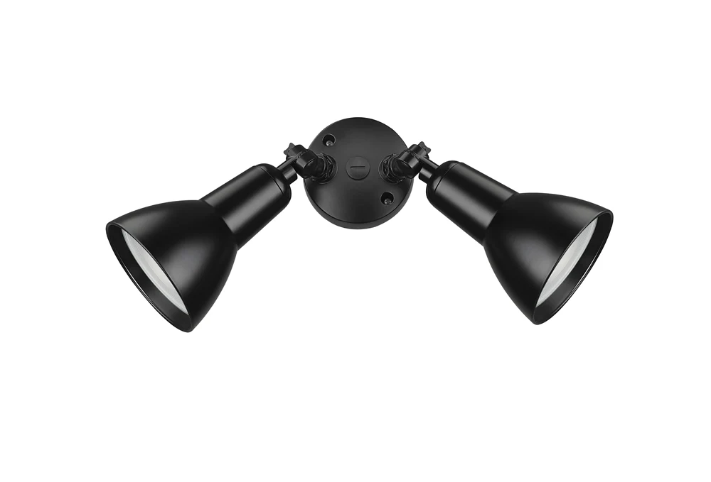 Security Flood Light,  Shaded Twin Adjustable Heads, 120V, White, Black or Bronze Finish - Image 2