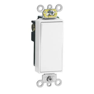 Single Pole Rocker Switch, 15 Amp, 120/277 Volt (White, Black, Ivory, Light Almond, Gray, Brown) - Image 6