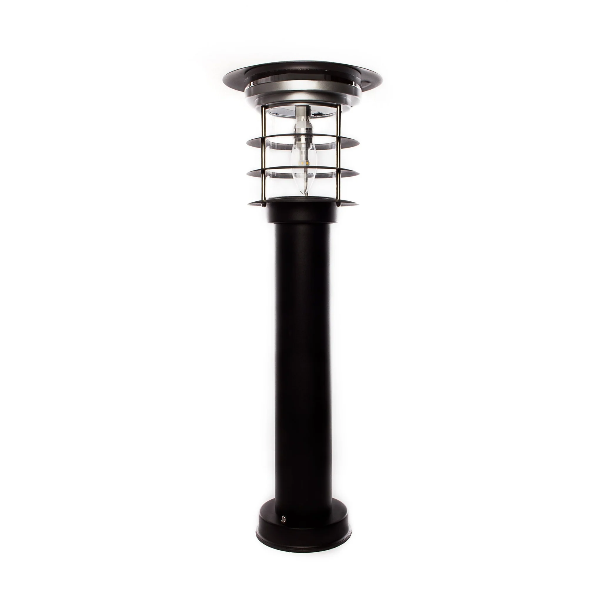 Stainless Steel Bollard Solar Lamp with Mini EZ Anchor, 100 Lumens, Black - Image 3