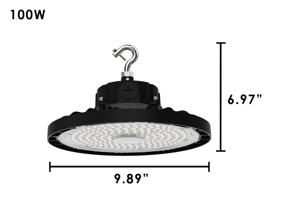 Static LED UFO High Bay, 15,000 Lumens, 100 Watt, 5000K, 120-277V, Black Finish - Image 5