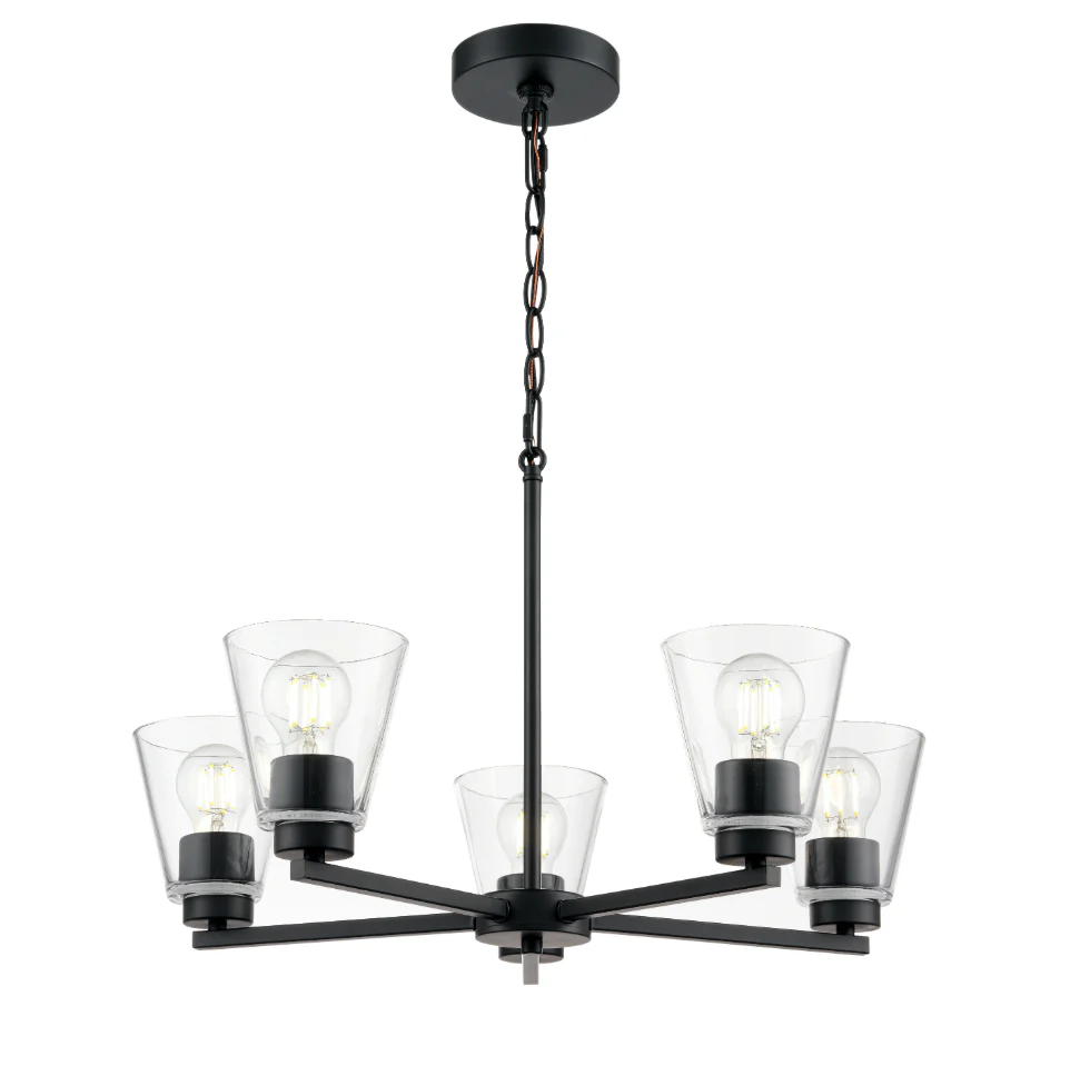 Strayhan 24" 5-Light Chandelier - Brushed Nickel, Matte Black, or Modern Gold - Image 2