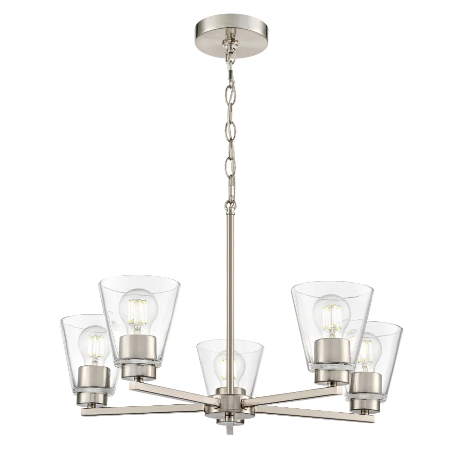 Strayhan 24" 5-Light Chandelier - Brushed Nickel, Matte Black, or Modern Gold - Image 3
