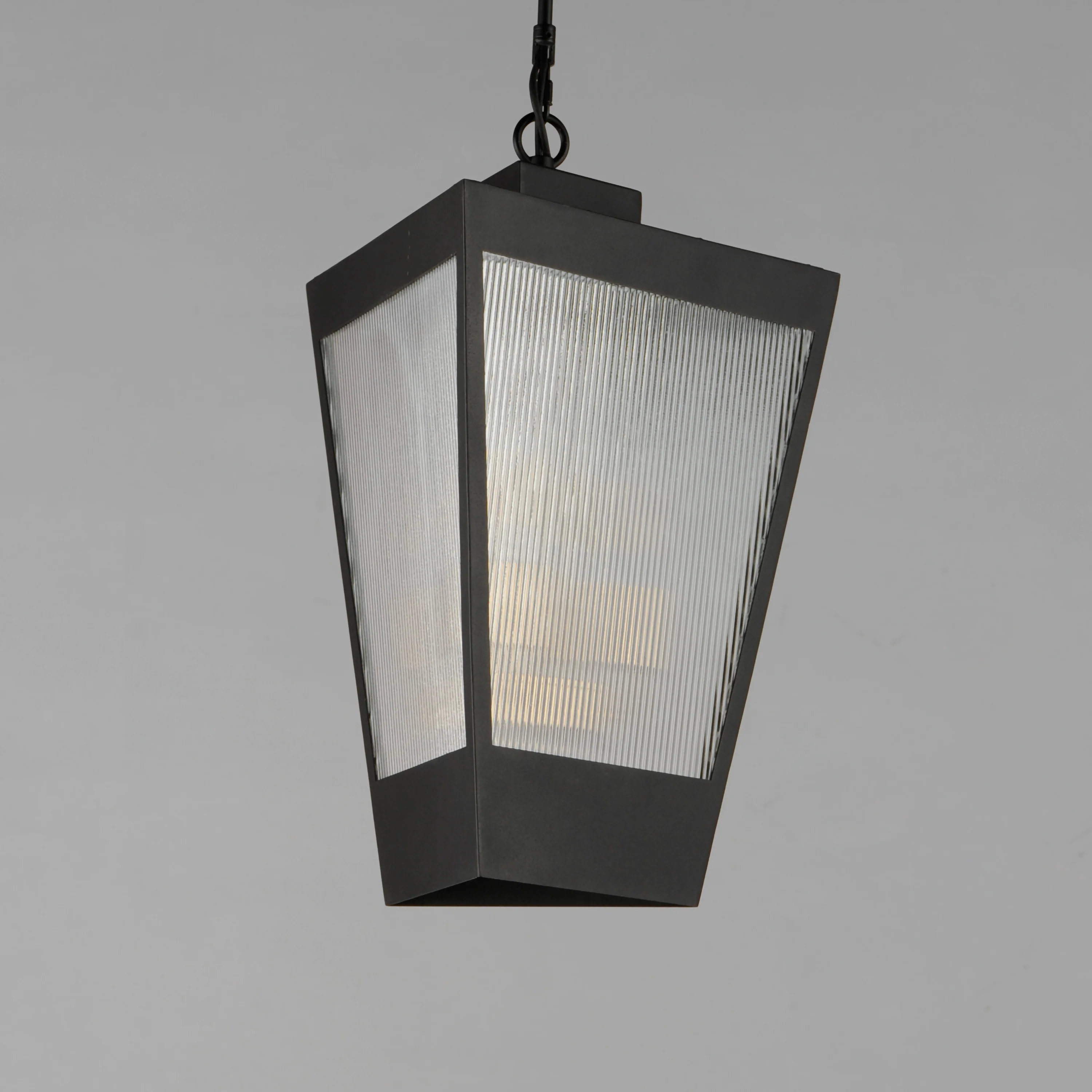 Triform 14" LED Outdoor Pendant, Black / Antique Brass - Image 2