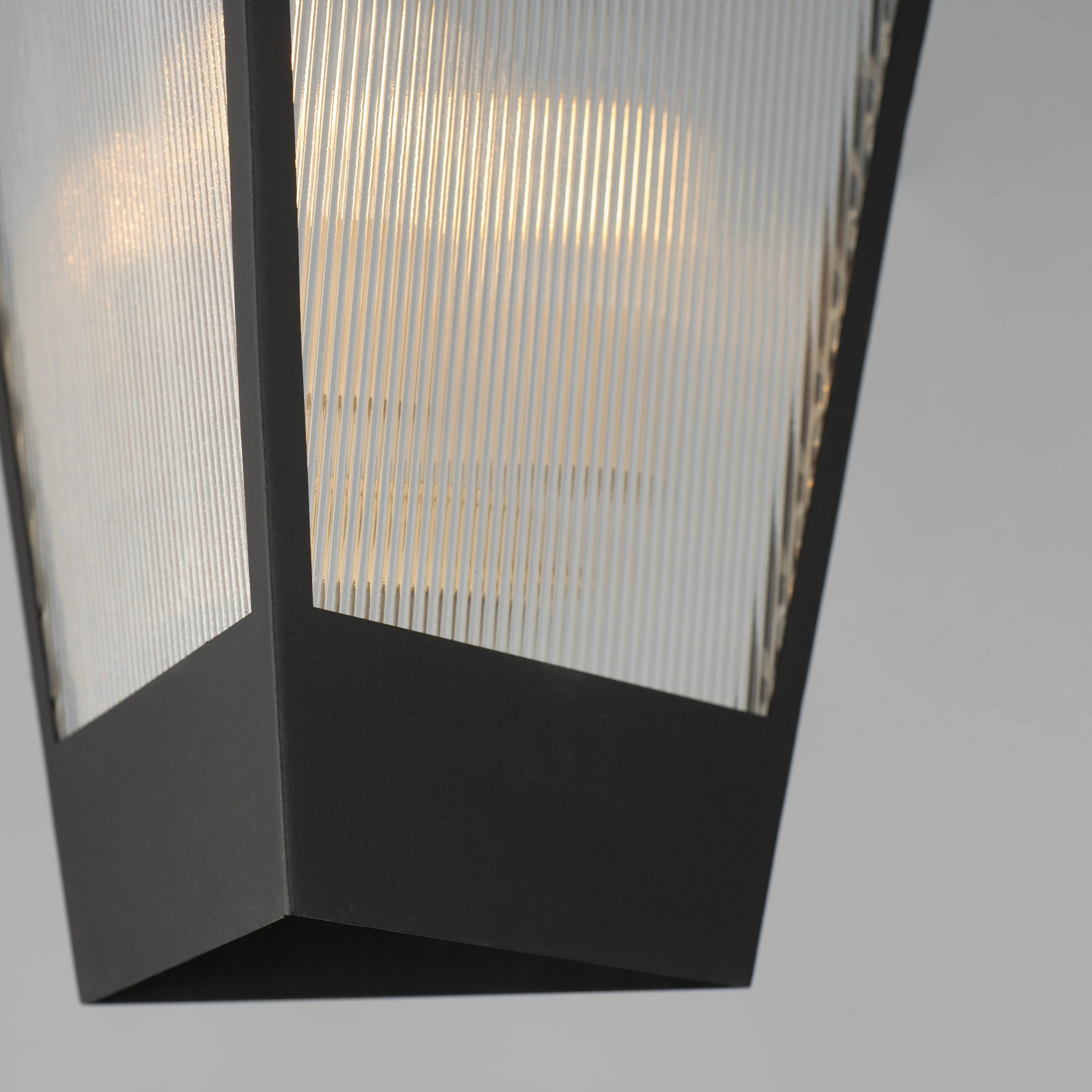 Triform 14" LED Outdoor Pendant, Black / Antique Brass - Image 5
