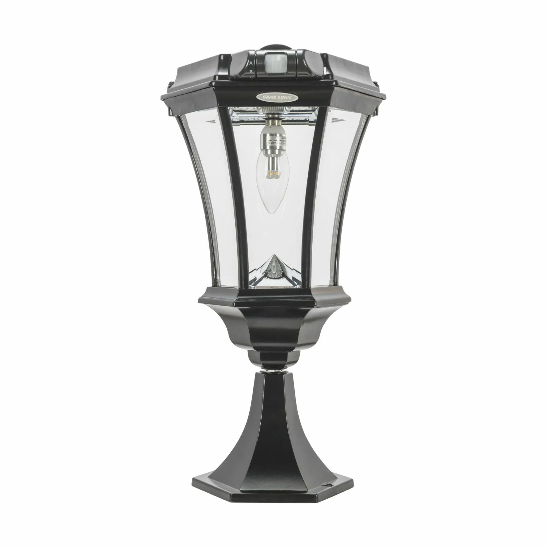 Victorian LED Solar Post Light W/ Motion Sensor, 100 Lumens, CCT Selectable 2700K, Black Finish, 3 Mounting Options Included - Image 3